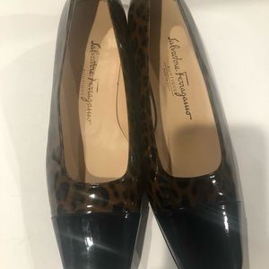 Salvatore Ferragamo Leopard Print Square Loafers